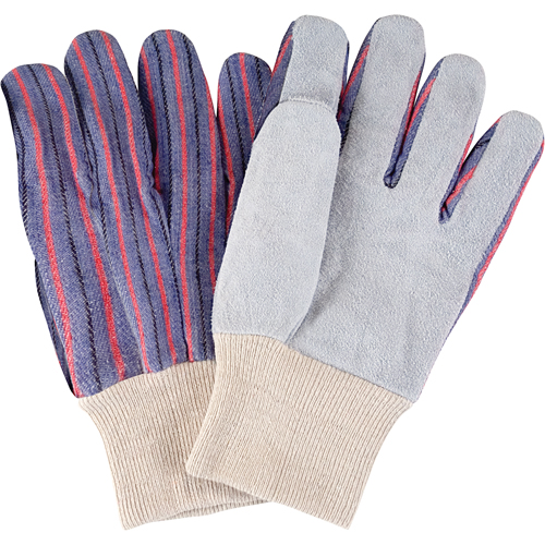Gants de travail d'usage standard, Grand, Paume en Cuir de vache refendu Chandler Sales