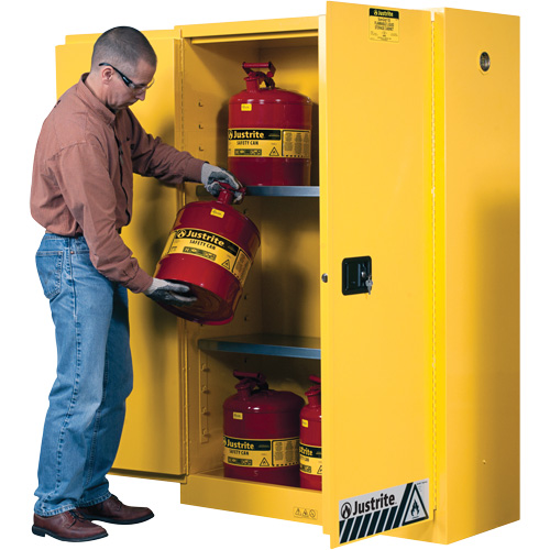 Sure-Grip&reg; Ex Flammable Storage Cabinets, 45 gal., 2 Door, 43" W x 65" H x 18" D Chandler Sales