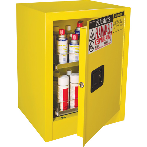 Sure-Grip&reg; EX Benchtop Flammable Safety Cabinet, 24 gal., 1 Door, 21" W x 27" H x 18" D Chandler Sales