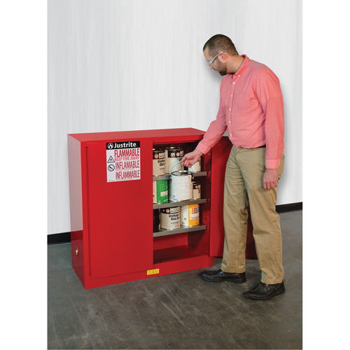 Armoire de s&eacute;curit&eacute; pour la peinture et les encres combustibles EX Sure-Grip, 40 gal., 3 tablettes Chandler Sales