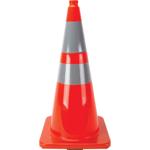 C&ocirc;nes en retrait, 28", Orange, Bande(s) r&eacute;fl&eacute;chissante(s) 4" & 6" Chandler Sales