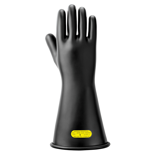 Gants isolants en caoutchouc naturel noir, ASTM classe 2, Taille 10, 14" lo Chandler Sales