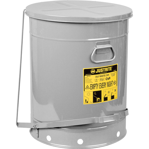 Oily Waste Cans, FM Approved/UL Listed, 21 US gal., Silver Chandler Sales