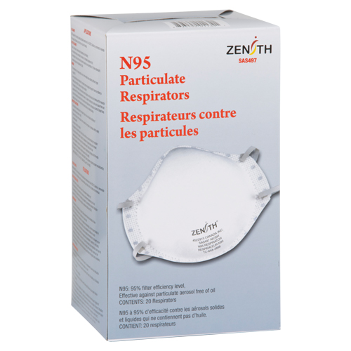 Respirateur contre les particules, N95, Certifi&eacute; NIOSH, Moyen/grand Chandler Sales