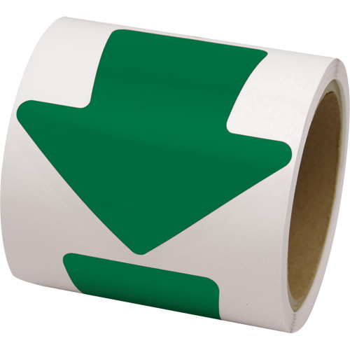 D&eacute;calcomanie en couleur pour le marquage des planchers, Fl&egrave;che, 4" lo x 4" la, Vert, Vinyle Chandler Sales