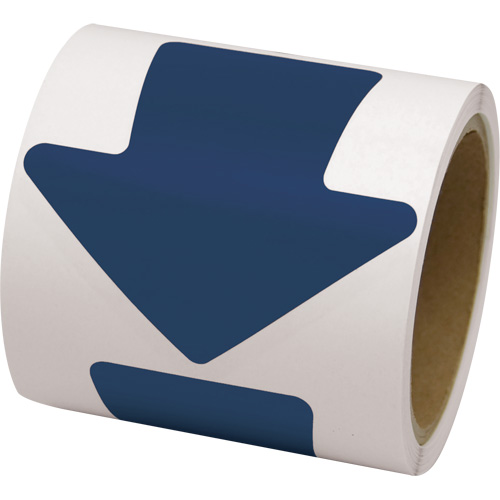 Coloured Floor Marking Decals, Arrow, 4" L x 4" W, Blue, Vinyl Chandler Sales