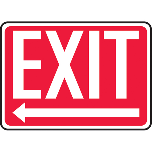"Exit" Sign, 10" x 14", Plastic, English with Pictogram Chandler Sales