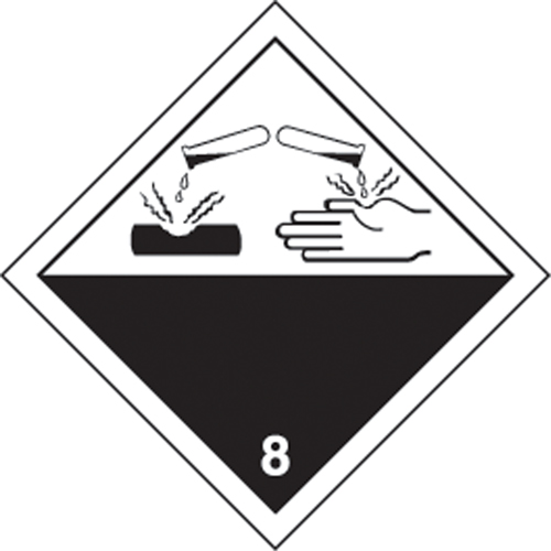 TDG Shipping Labels, Class 8, Corrosives, Vinyl Chandler Sales
