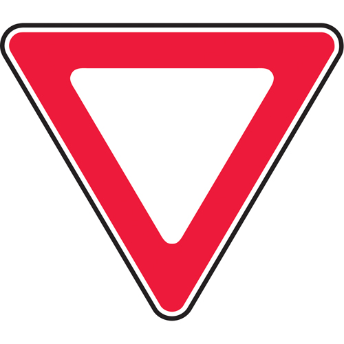 Panneau c&eacute;dez le passage, 30" x 30", Aluminium, Pictogramme Chandler Sales