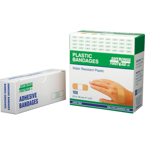 Bandages, Rectangulaire/carr&eacute;e, 3", Plastique, St&eacute;rile Chandler Sales