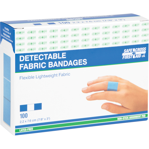 Bandages, Rectangulaire/carr&eacute;e, 3", Tissu d&eacute;tectable, St&eacute;rile Chandler Sales