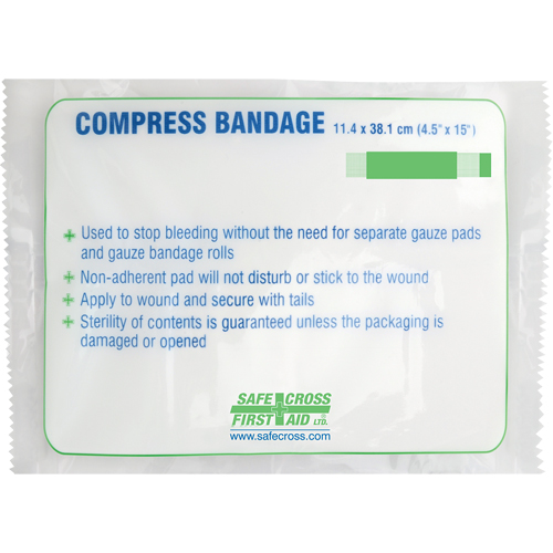 Pansement compressif grand format, 15" lo x 4-1/2" la Chandler Sales