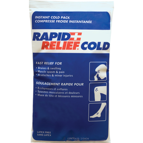 Compresse froide instantan&eacute;e Rapid Relief, Froid, Utilisation unique, 9" x 6" Chandler Sales