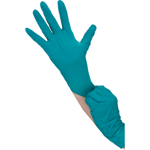 Gants jetables TouchNTuff, 7, Nitrile, 5 mils, Poudr&eacute;s, Vert Chandler Sales