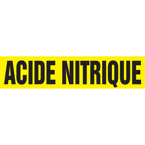 "Acid Nitrique" Pipe Marker, Self-Adhesive, 4" H x 24" W, Black on Yellow Chandler Sales
