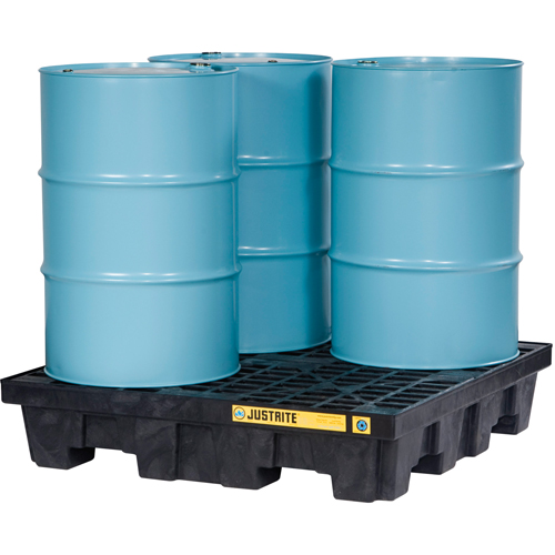EcoPolyBlend Spill Control Pallets - Without Drain, 73 US gal. Spill Capacity, 49" x 49" x 10.3" Chandler Sales