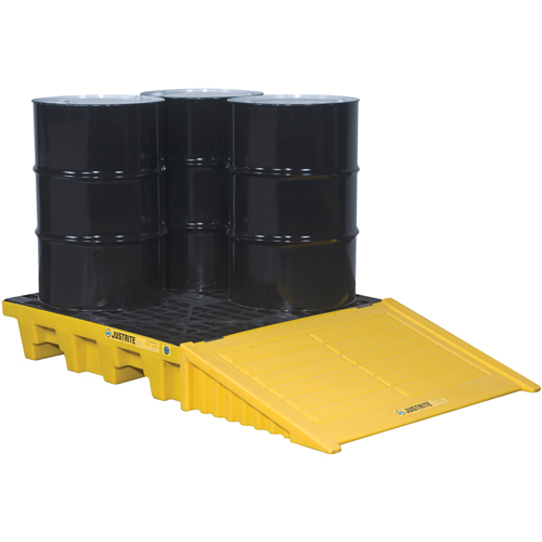 Palettes pour contr&ocirc;le des d&eacute;versements EcoPolyBlend avec drain, Capacit&eacute; de d&eacute;versement 73 gal. US, 49" x 49" x 10,2" Chandler Sales