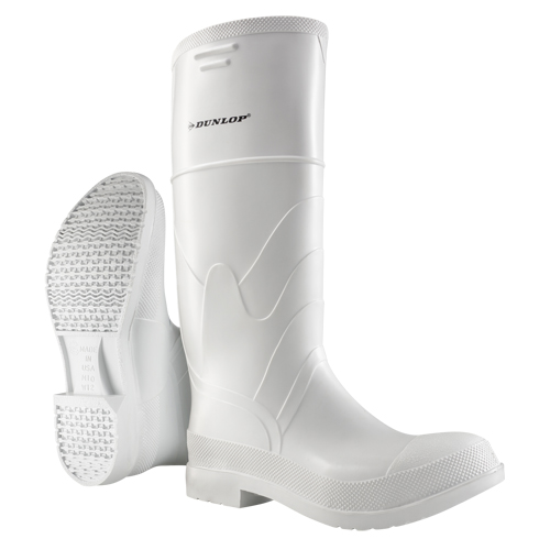 Bottes blanches, PVC, Embout Acier, Pointure 6, Semelle R&eacute;sistant aux perforations Chandler Sales