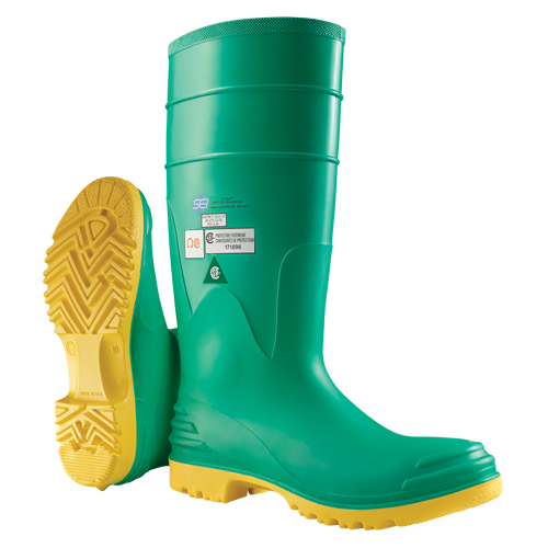 Bottes aux genoux Hazmax 16", PVC, Embout Acier, Pointure 14, Semelle R&eacute;sistant aux perforations Chandler Sales