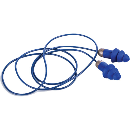 Rockets&reg; Metal Detectable Reusable Earplugs, Corded, One-Size, Bulk - Plastic Case, 27 NRR dB Chandler Sales