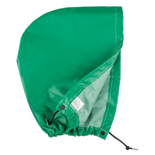 AcidBasicTM Chemical & Acid Resistant Rain Hood, One Size, Green, Polyester Chandler Sales