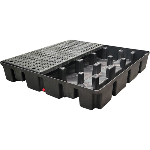 Palette emboîtable sans drain pour contr&ocirc;le des d&eacute;versements, Capacit&eacute; de d&eacute;versement 66 gal. US, 49" x 49" x 10,5" Chandler Sales