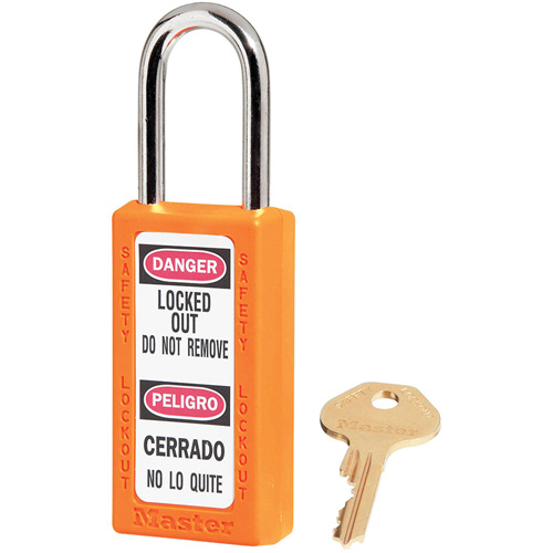 Cadenas de s&eacute;curit&eacute; Zenex 411, Orange, Cl&eacute;s identiques, Thermoplastique, Largeur de 1-1/2" Chandler Sales