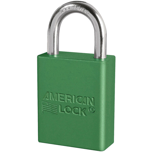 American Lock&reg; Safety Padlocks, Green, Keyed Alike, Aluminum, 1-1/2" Width Chandler Sales