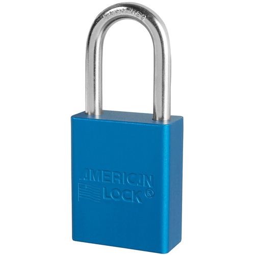 Cadenas de s&eacute;curit&eacute; American Lock, Bleu, Cl&eacute;s identiques, Aluminium, Largeur de 1-1/2" Chandler Sales