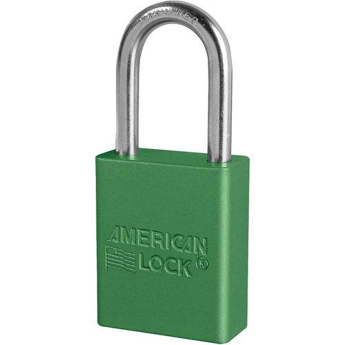 Cadenas de s&eacute;curit&eacute; American Lock, Vert, Cl&eacute;s identiques, Aluminium, Largeur de 1-1/2" Chandler Sales