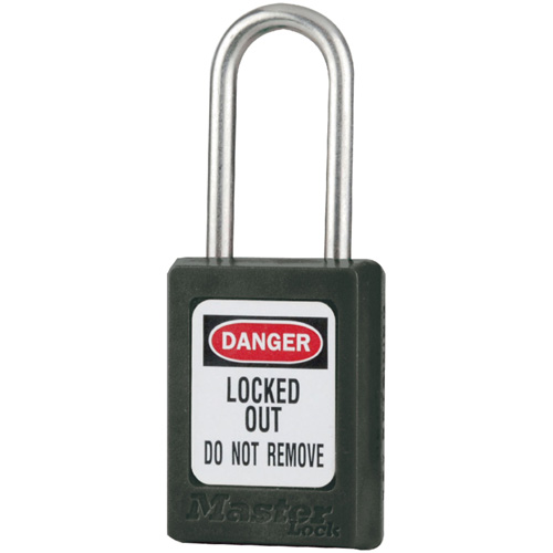 S33 Zenex Safety Padlocks, Black, Keyed Alike, Thermoplastic, 1-3/8" Width Chandler Sales