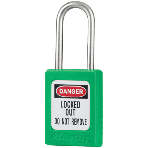 S33 Zenex Safety Padlocks, Green, Keyed Alike, Thermoplastic, 1-3/8" Width Chandler Sales