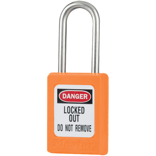 S33 Zenex Safety Padlocks, Orange, Keyed Alike, Thermoplastic, 1-3/8" Width Chandler Sales