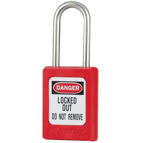 S33 Zenex Safety Padlocks, Red, Keyed Alike, Thermoplastic, 1-3/8" Width Chandler Sales