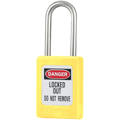 S33 Zenex Safety Padlocks, Yellow, Keyed Alike, Thermoplastic, 1-3/8" Width Chandler Sales