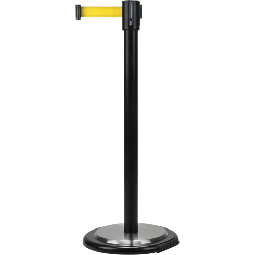 Free-Standing Crowd Control Barrier, Steel, 35" H, Yellow Tape, 7' Tape Length Chandler Sales