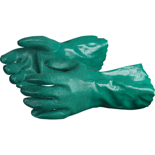 Chemstop Gloves with Crushed Ceramic-Powder Grip Finish, Size Medium/8, 12" L, Nitrile, Cotton Jersey Inner Lining, 40-mil Chandler Sales