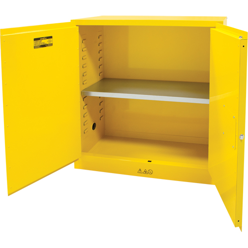 Flammable Storage Cabinet, 30 gal., 2 Door, 43" W x 44" H x 18" D Chandler Sales