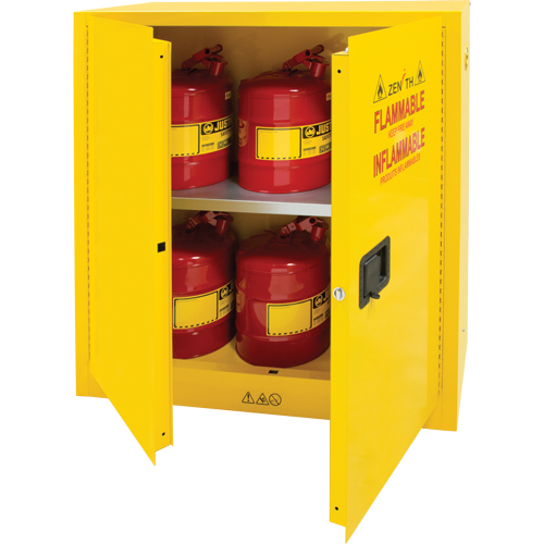 Flammable Storage Cabinet, 30 gal., 2 Door, 43" W x 44" H x 18" D Chandler Sales
