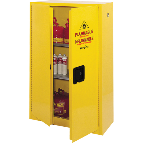 Flammable Storage Cabinet, 45 gal., 2 Door, 43" W x 65" H x 18" D Chandler Sales