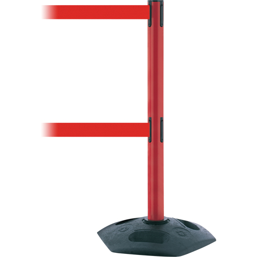 Dual Line Heavy Duty Post, Plastic, 38" H, Red Tape, 13' Tape Length Chandler Sales