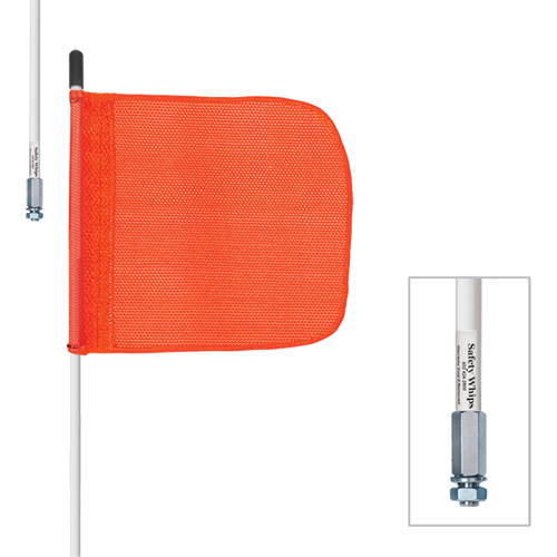 Safety Whip&reg; Heavy-Duty Whips, Threaded Mount, 5' High, Orange Chandler Sales
