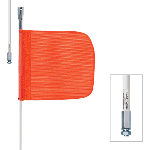 Tiges de s&eacute;curit&eacute; robustes Safety Whip, Fixation Filet&eacute;, Hauteur 5', Orange Chandler Sales