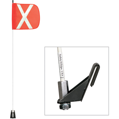 Tiges de s&eacute;curit&eacute; pour travaux l&eacute;gers Safety Whip, Fixation Fen&ecirc;tre, Hauteur 5', Orange Chandler Sales