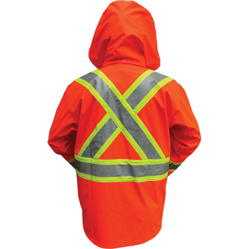 Vestes de s&eacute;curit&eacute; imperm&eacute;ables ignifuges haute visibilit&eacute; en polyur&eacute;thane, Petit, Orange haute visibilit&eacute; Chandler Sales