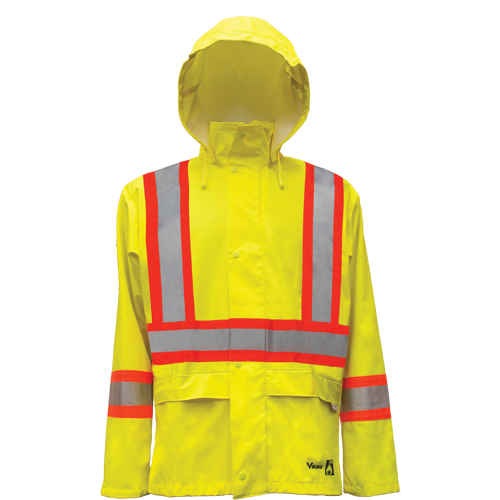 Vestes de s&eacute;curit&eacute; imperm&eacute;ables ignifuges haute visibilit&eacute; en polyur&eacute;thane, 2T-Grand, Jaune lime haute visibilit&eacute; Chandler Sales