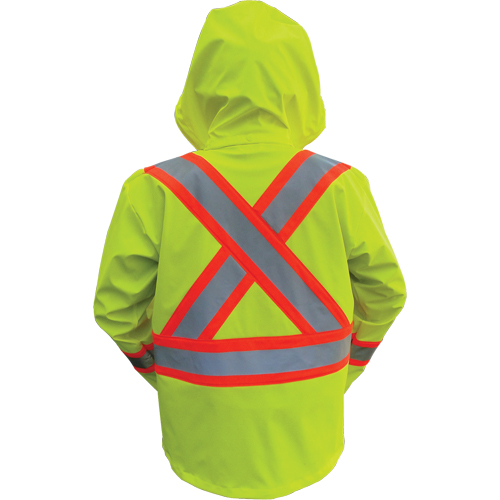 Vestes de s&eacute;curit&eacute; imperm&eacute;ables ignifuges haute visibilit&eacute; en polyur&eacute;thane, 2T-Grand, Jaune lime haute visibilit&eacute; Chandler Sales
