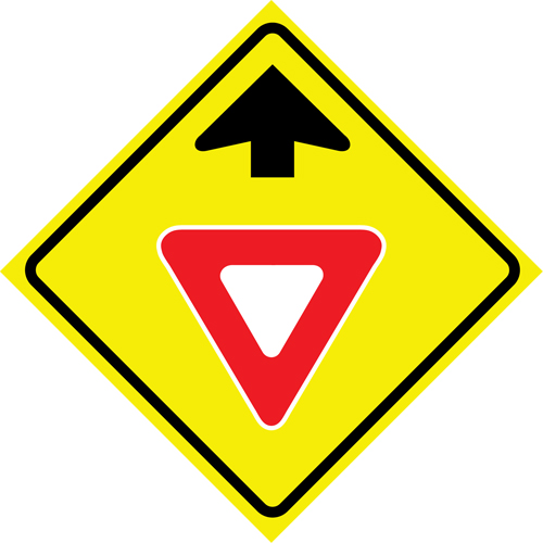 "Yield Ahead" Roll-Up Traffic Sign, 36" x 36", Vinyl, Pictogram Chandler Sales