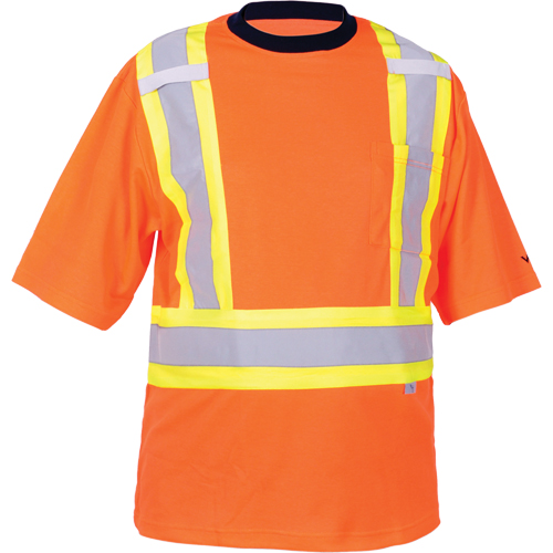 Safety T-Shirt, Polyester, Medium, High Visibility Orange Chandler Sales