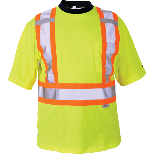 T-shirt de s&eacute;curit&eacute;, Polyester, Moyen, Jaune lime haute visibilit&eacute; Chandler Sales